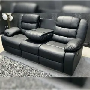 Roma leather recliner 3+2 sofa set with cupholders and padded seats by ZAK Furniture