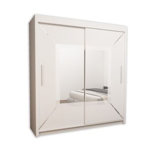 Venice Sliding Door Wardrobe With Full Mirrors, Storage Shelves and Rails in 3 Sizes by Zak