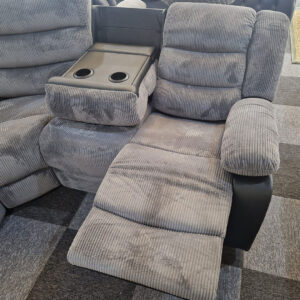 ZAK Rio grey recliner corner sofa full view in living room