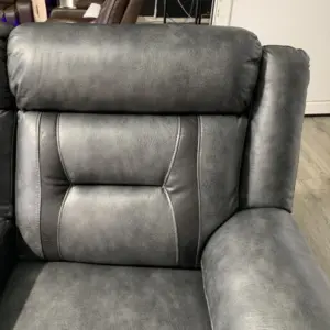Electric 3-seater leather recliner sofa with cup holder and smooth reclining function