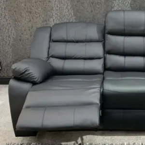 Close-up of Roma leather recliner sofa with premium stitching and smooth finish