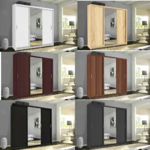 Miami Sliding Door Wardrobe with Full Mirror Modern Storage Design New DB Zak