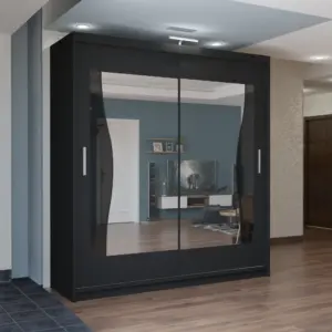 Batumi LED Mirror Sliding Wardrobe with New Branding, Bedroom Storage in 4 Sizes Zak