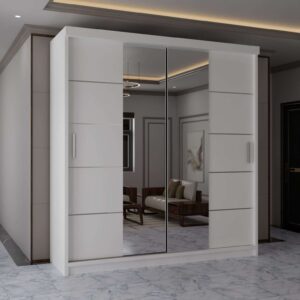 Ribon Sliding Door Wardrobe Lisbon5th New Branding 2025 with Mirror & Textured Panels Zak