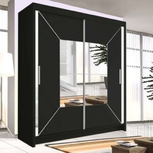 Nicole Sliding Mirror Door Wardrobe with Spacious Storage and Modern Design for Bedrooms Zak