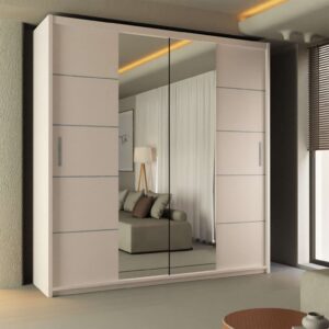 Lisbon Sliding Door Wardrobe with Full Mirror, Quiet Glide System and Premium Storage Design Zak