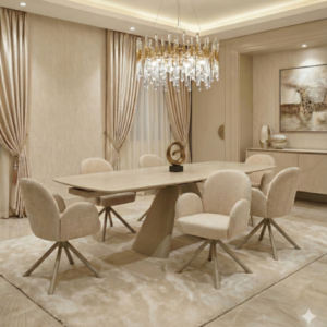 ZAK Gstaad Beige Extendable Stone Dining Table