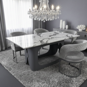 ZAK Lina Grey Marble Dining Table 180cm