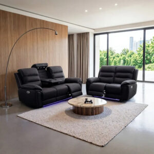 ZAK Venice Fabric Electric Recliner Sofa Set 3+2 with USB, Type-C, LED & Reading Lights