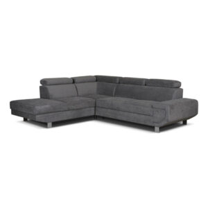 Zak Arctic Grey L-Shaped Corner Sofa Bed with Storage - Zak Furniture