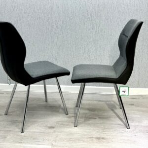 ZAK Zermatt Grey PU & Fabric Dining Chair – Contemporary Upholstered Dining Chair