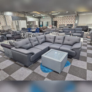 Zak Cleveland Grey Chesterfield Corner Sofa - Zak Furniture UK