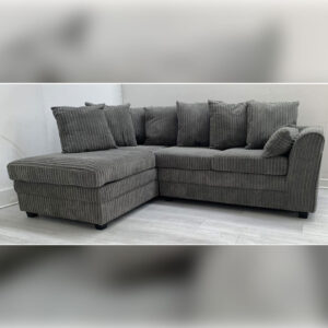 Zak Dylan Grey Jumbo Cord Corner Sofa - Zak Furniture UK